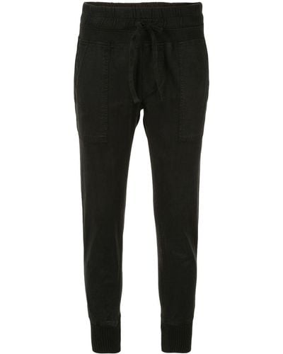 James Perse Slim-fit Cropped Pants - Black