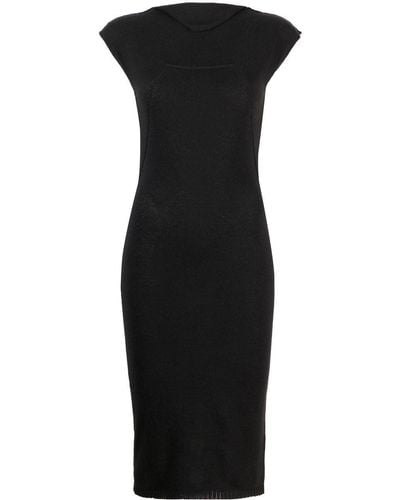 Rick Owens Cap-sleeve Knitted Midi Dress - Black