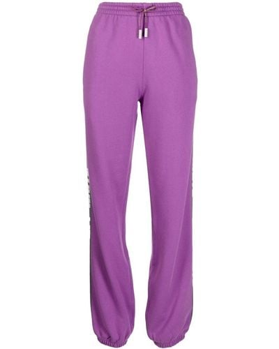 Off-White c/o Virgil Abloh Logo-tape Cotton Track Trousers - Purple