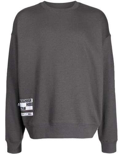 Izzue X Neighborhood Slogan-print Cotton-blend Sweatshirt - Grey