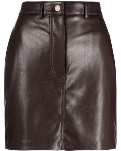 Nanushka Okobor Faux-leather Miniskirt - Brown