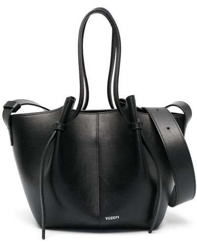 Yuzefi Mochi Leather Tote Bag - Black
