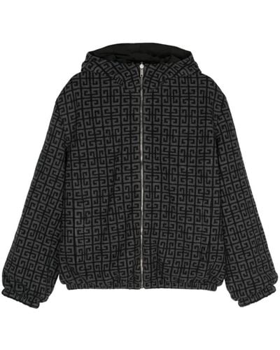 Givenchy 4g-motif Wool Hooded Jacket - Black