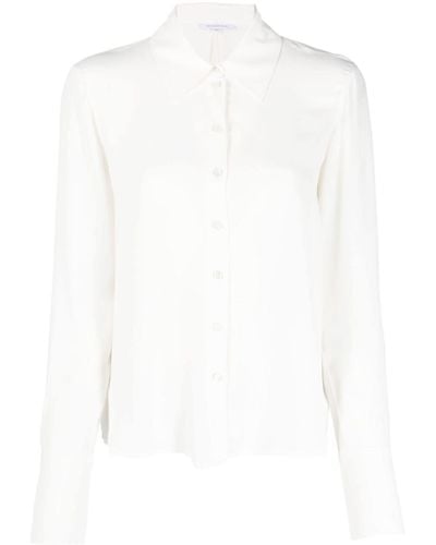 Patrizia Pepe Long-sleeved Buttoned Shirt - White