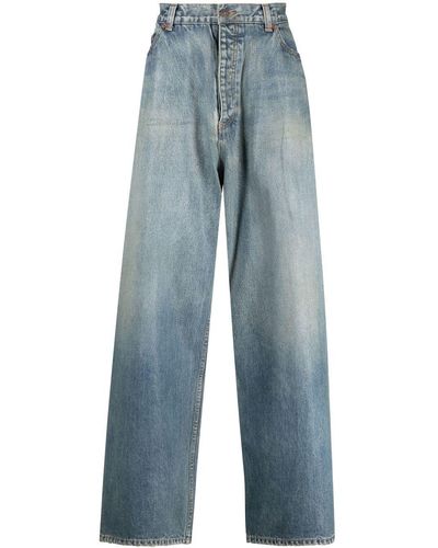Balenciaga Halbhohe Wide-Leg-Jeans - Blau