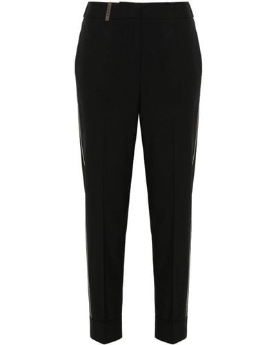 Peserico Slim-fit Cropped Pants - Black