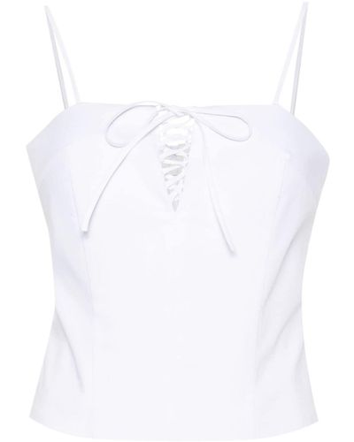 FEDERICA TOSI Lace-up Corset Top - White