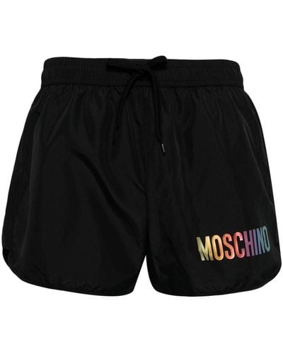 Moschino Short de bain à logo imprimé - Noir