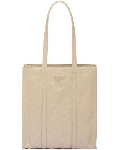 Prada Nappa-leather Tote Bag - Natural