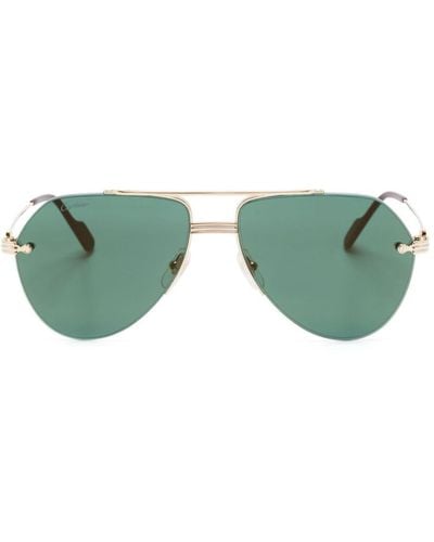 Cartier Sonnenbrille mit rundem Gestell - Grün