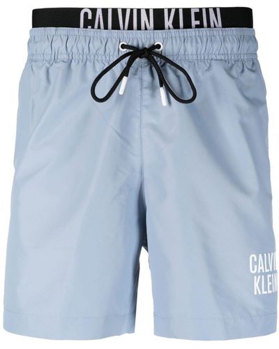 Calvin Klein Badeshorts mit doppeltem Bund - Blau