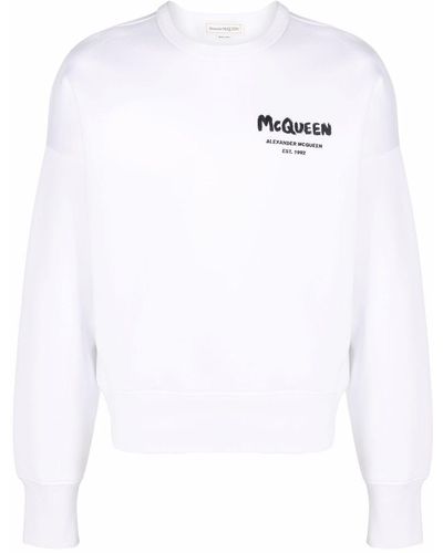 Alexander McQueen Sweater Met Logoprint - Wit