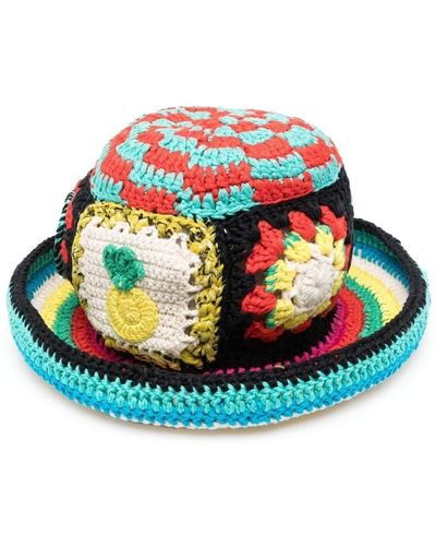 Alanui Positive Crochet Bucket Hat - Blue