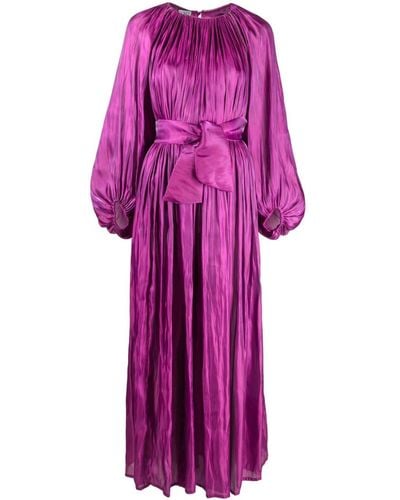 Baruni Robe longue à design plissé - Violet