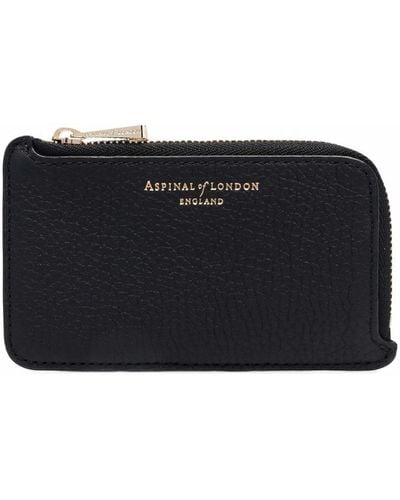 Aspinal of London Grained Leather Coin Purse - Black