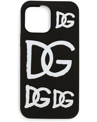 Dolce & Gabbana Coque d'iPhone 13 Pro Max à logo imprimé - Noir