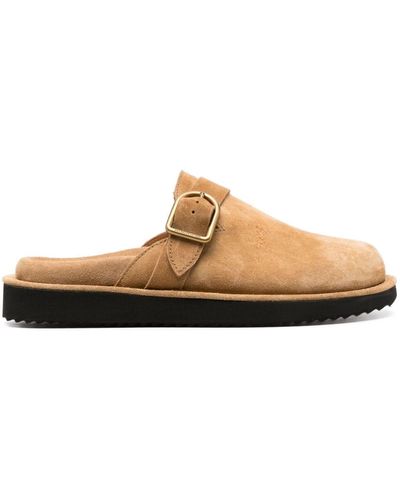 Polo Ralph Lauren Buckle-strap Suede Mules - Brown