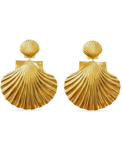 Jennifer Behr Attina Shell Earrings - Metallic