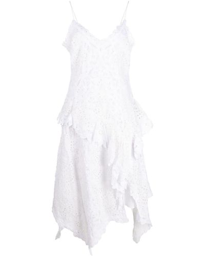 Polo Ralph Lauren Battenberg-lace Linen Asymmetric Dress - White