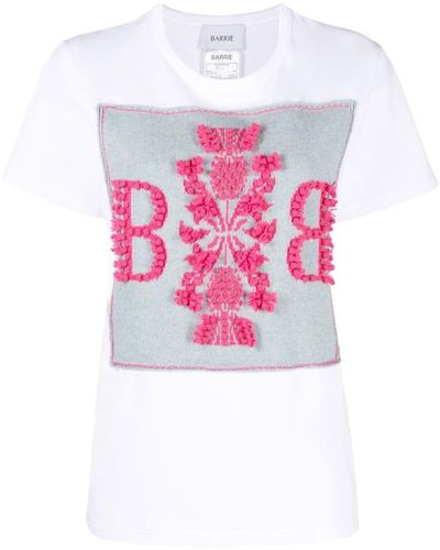 Barrie Logo-patch Cotton T-shirt - Pink