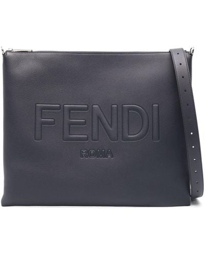 Fendi After Leather Shoulder Bag - Blue