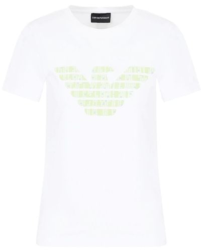 Emporio Armani Logo-print Cotton-blend T-shirt - White