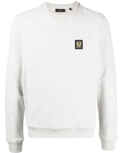 Belstaff Sweatshirt mit Logo-Patch - Weiß