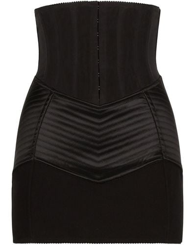 Dolce & Gabbana Bustier-waist Ruched Miniskirt - Black