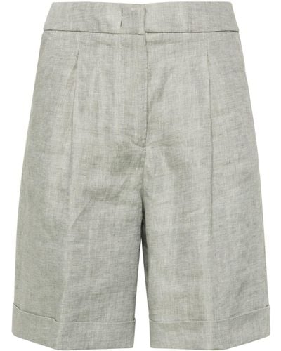 Peserico Linen Tailored Shorts - Gray