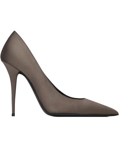 Saint Laurent Marilyn 110mm Satin Court Shoes - Metallic
