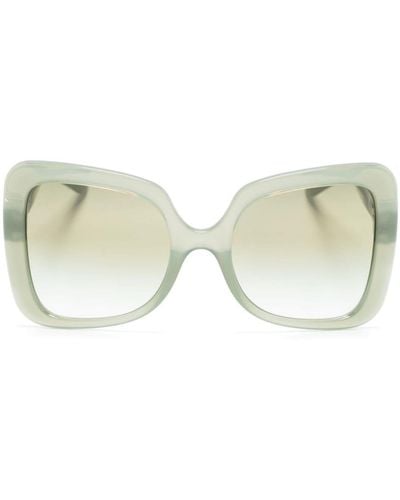 Dolce & Gabbana Logo-lettering Oversize-frame Sunglasses - Natural