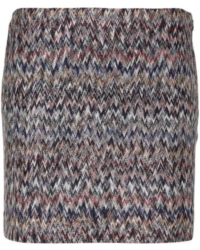Missoni Minifalda con tejido en zigzag - Gris