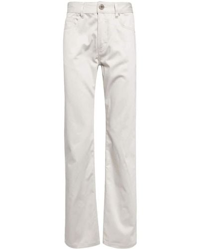Ami Paris Logo-patch Straight Trousers - White