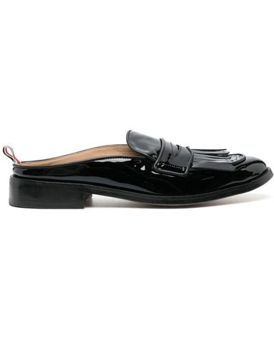 Thom Browne Patent mule loafers - Negro