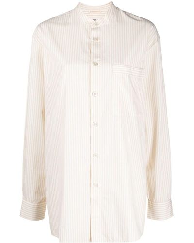 Tekla X Birkenstock Striped Pajama Shirt - White