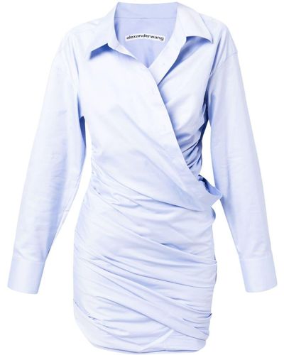 Alexander Wang Robe-chemise à design asymétrique - Bleu
