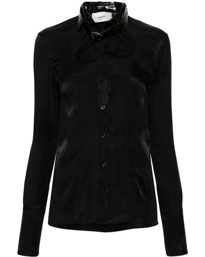 Coperni Belted-collar Shirt - Black