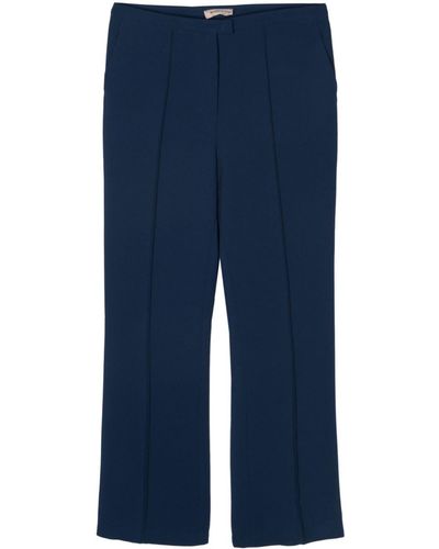 Blanca Vita Pressed-crease Straight-leg Trousers - Blue