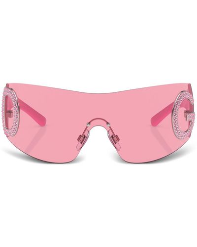 Dolce & Gabbana Re-Edition shield-frame sunglasses - Rosa