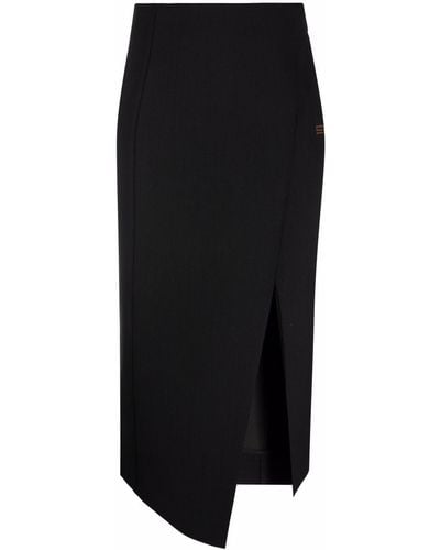 Off-White c/o Virgil Abloh Light Wool Belt Midi Skirt - Black
