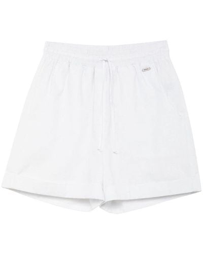Barbour Logo-plaque Drawstring-waist Shorts - White
