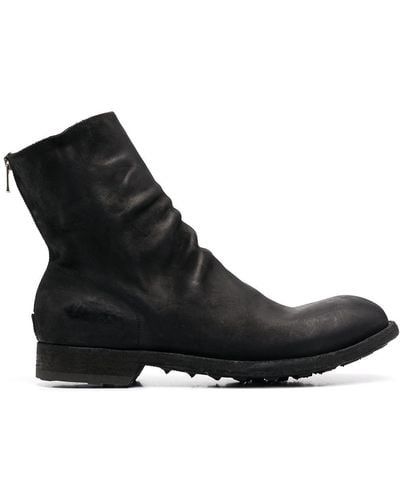 Officine Creative Matte Calf Leather Zip Boots - Black
