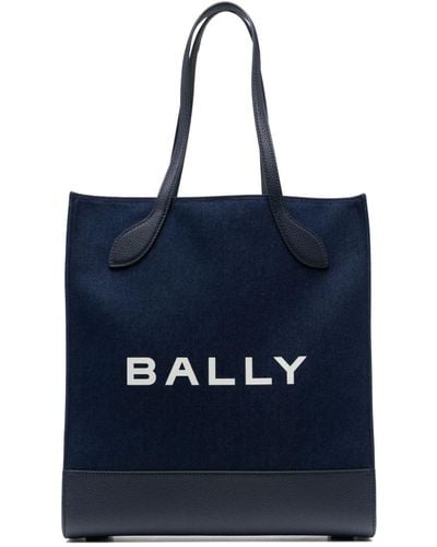 Bally Bar Keep On Twill Tote Bag - Blue