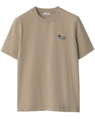 Burberry Duck-embroidered cotton T-shirt - Natur