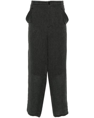 Yohji Yamamoto Pantalon en sergé - Noir