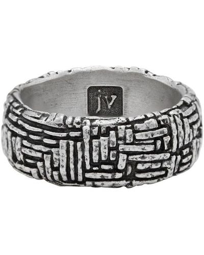 John Varvatos Woven Sterling-silver Ring - Grijs