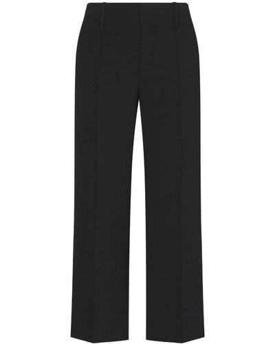 Proenza Schouler Mid-rise Crepe Cropped Trousers - Black