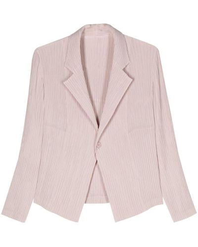 Issey Miyake Hatching Pleats Plissé Jacket - Pink