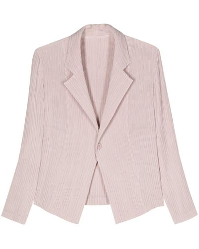 Issey Miyake Veste Hatching Pleats plissée - Rose