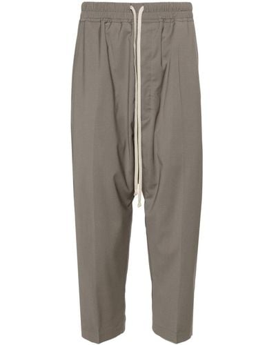 Rick Owens Drawstring-waist Cropped Pants - Gray